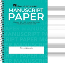 Wide Staff Wirebound Manuscript Paper (Aqua Cover)