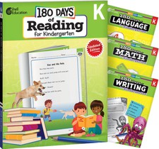 180 Days(tm) Reading, Math, Writing, & Language for Grade K: 4-Book Set: Practice, Assess, Diagnose