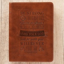 BE STRONG & COURAGEOUS BROWN FLEXCOVER J voorzijde