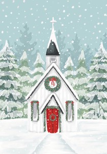 Church in Snowfall Small Boxed Holiday Cards (20 Cards, 21 Self-Sealing Envelopes)