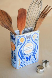 Bibliophile Ceramic Vase: Collected Curiosities Illustrated by Jane Mount: (Flower Vase, Desk Vase, Desk Décor)