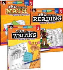 180 Days(tm) Reading, Writing and Math for Grade 3: 3-Book Set: Practice, Assess, Diagnose voorzijde