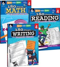 180 Days(tm) Reading, Writing and Math for Grade 4: 3-Book Set: Practice, Assess, Diagnose