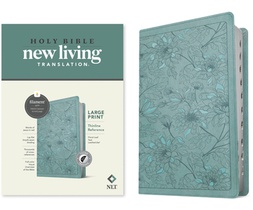 NLT Large Print Thinline Reference Bible, Filament Enabled Edition (Red Letter, Leatherlike, Floral/Teal, Indexed)