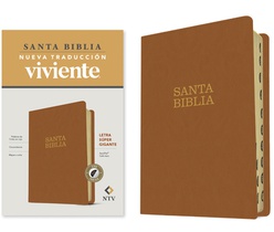 Santa Biblia Ntv, Letra Súper Gigante (Sentipiel, Café Claro, Índice, Letra Roja)