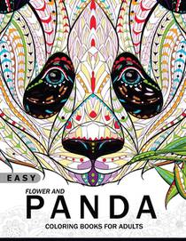 Easy Flower and Panda Coloring book for Adults: An Adult coloring Book