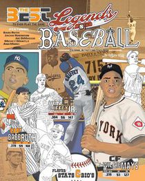 Legends of Baseball: Coloring, Activity and Stats Book for Adults and Kids: featuring: Babe Ruth, Jackie Robinson, Joe DiMaggio, Mickey Mantle and mor