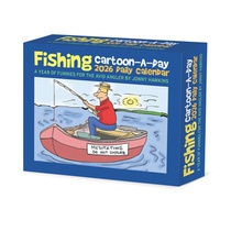 Fishing Cartoon-A-Day by Jonny Hawkins 2026 5.4 X 6.2 Box Calendar