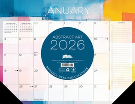 Abstract Art 2026 22 X 17 Large Monthly Deskpad