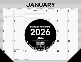 Pinstripe 2026 22 X 17 Large Monthly Deskpad