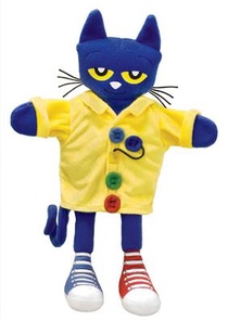 Pete the Cat Groovy Buttons Puppet voorzijde