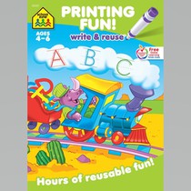 School Zone Printing Fun! Write & Reuse Workbook
