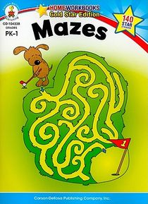 Mazes, Grades Pk - 1: Gold Star Edition Volume 9