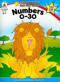 Numbers 0-30, Grades K - 1: Gold Star Edition Volume 10