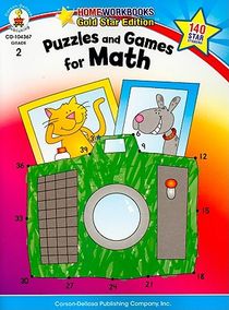 Puzzles and Games for Math, Grade 2: Gold Star Edition Volume 15