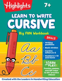 Learn to Write Cursive Big Fun Workbook: 110-Page Cursive Handwriting Workbook, Step-By-Step Instructions for Cursive Writing Practice, Learn Cursive