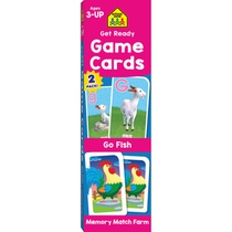 School Zone Go Fish & Memory Match Farm 2-Pack Game Cards