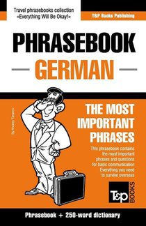 English-German phrasebook and 250-word mini dictionary