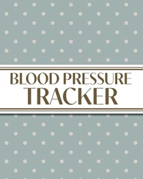 XL Large Print 1-Year Blood Pressure Tracker (Cream Polka Dots on Blue)
