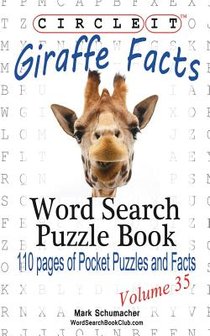 Circle It, Giraffe Facts, Word Search, Puzzle Book voorzijde