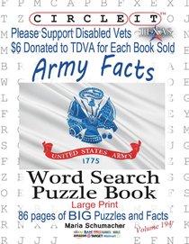 Circle It, Army Facts, Word Search, Puzzle Book voorzijde