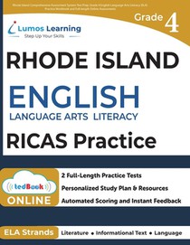 Rhode Island Comprehensive Assessment System Test Prep: Grade 4 English Language Arts Literacy (ELA) Practice Workbook and Full-length Online Assessme