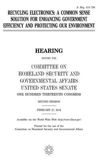 Recycling electronics: a common sense solution for enhancing government efficiency and protecting our environment