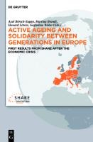 Active ageing and solidarity between generations in Europe voorzijde