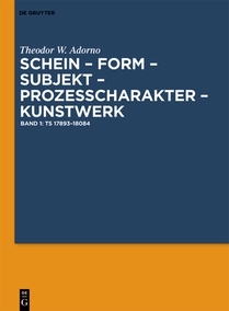 Adorno, T: Zur Theorie des Kunstwerks Band1