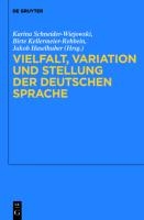 Vielfalt, Variation und Stellung der deutschen Sprache voorzijde