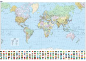 World political wall map laminated