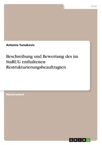Beschreibung und Bewertung des im StaRUG enthaltenen Restrukturierungsbeauftragten