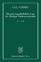 Die geistesgeschichtliche Lage des heutigen Parlamentarismus voorzijde