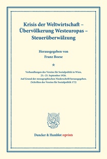 Krisis der Weltwirtschaft - Übervölkerung Westeuropas - Steuerüberwälzung.