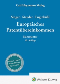 Singer / Stauder / Luginbühl, Europäisches Patentübereinkommen - Kommentar