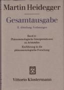 Gesamtausgabe Abt. 2 Vorlesungen Bd. 61. Phänomenologische Interpretationen zu Aristoteles