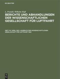 Jahrbuch Der Wissenschaftlichen Gesellschaft Fur Luftfahrt 1922