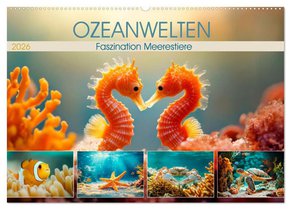 OZEANWELTEN Faszination Meerestiere (Wandkalender 2026 DIN A2 quer), CALVENDO Monatskalender