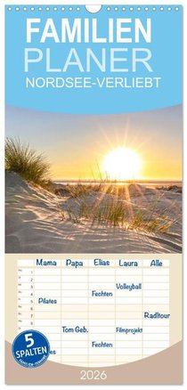 Familienplaner 2026 - NORDSEE-VERLIEBT mit 5 Spalten (Wandkalender, 21 x 45 cm) CALVENDO