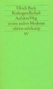 Risikogesellschaft. Auf dem Weg in eine andere Moderne voorzijde