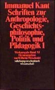 Schriften zur Anthropologie I, Geschichtsphilosophie, Politik und Pädagogik voorzijde