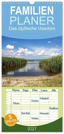 Familienplaner 2027 - Das idyllische Usedom mit 5 Spalten (Wandkalender, 21 x 45 cm) CALVENDO