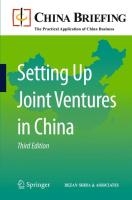 Setting Up Joint Ventures in China voorzijde