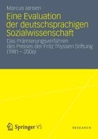 Eine Evaluation Der Deutschsprachigen Sozialwissenschaft voorzijde