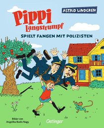 Pippi Langstrumpf spielt Fangen mit Polizisten