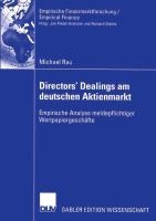 Directors' Dealings am Deutschen Aktienmarkt