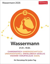 Wassermann Sternzeichenkalender 2026 - Tagesabreißkalender - Ihr Horoskop für jeden Tag