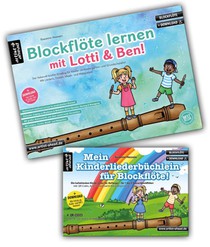Blockflöte lernen mit Lotti & Ben + Mein Kinderliederbüchlein für Blockflöte im Set!