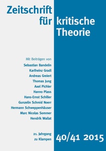 Zeitschrift für kritische Theorie, Heft 40/41