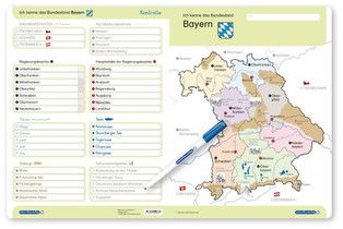 Ich kenne das Bundesland Bayern-Lerntafel mit Stift